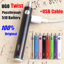 Load image into Gallery viewer, WHOLESALE Evod eGo | UGO Twist | Classic 510 Battery with Bottom Voltage Dial &amp; Micro USB Side Charge